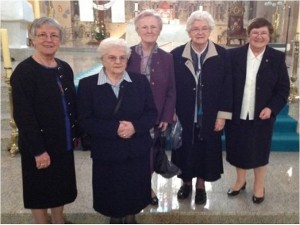 RNDMs  were represented by on the left: Margaret Doherty, Cecilia Cleary, Regina McCullagh, Mary Kelly and Mary Toner